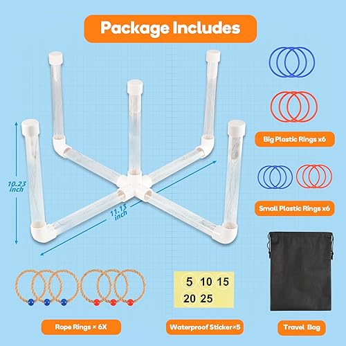 Miniatura 7 de Juegos de patio al aire libre para niños y adultos juego de lanzamiento de anillos LED FunforFun! para niños y niñas, juguetes de 3, 4, 5, 6, 7, 8,
