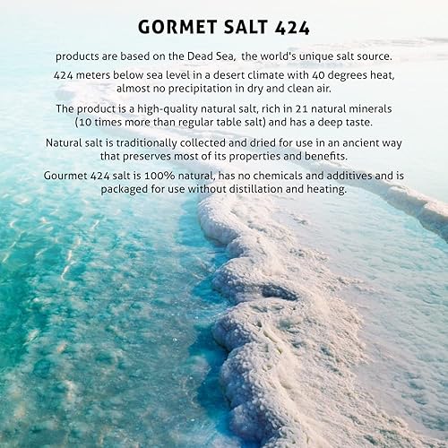 Miniatura 4 de Colección Gourmet Salt del Mar Muerto, sal Kosher con chile picante, todo natural, sin OMG, sal marina sin gluten, regalo de cocina premium (3.7