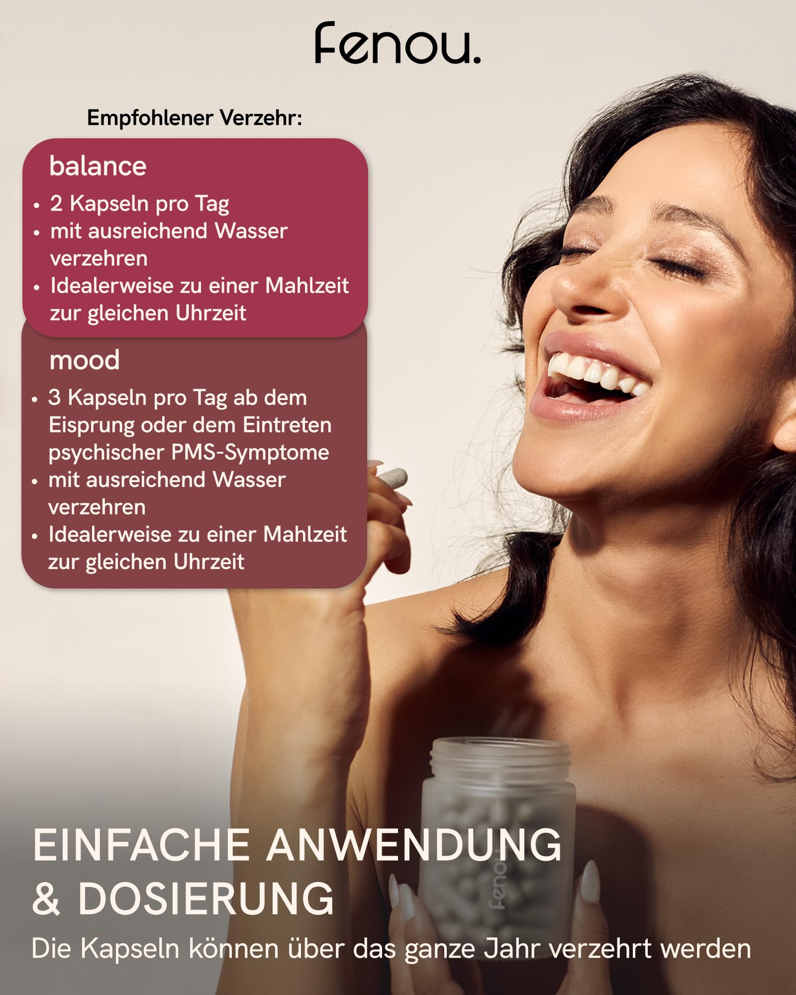 Fenou PMS Bundle - Nahrungsergänzungsmittel für Frauen - Pflanzliches Supplement - bei PMS, PMDS, Periodenschmerzen & Unregelmäßigem Zyklus - 2 x 60 Kapseln