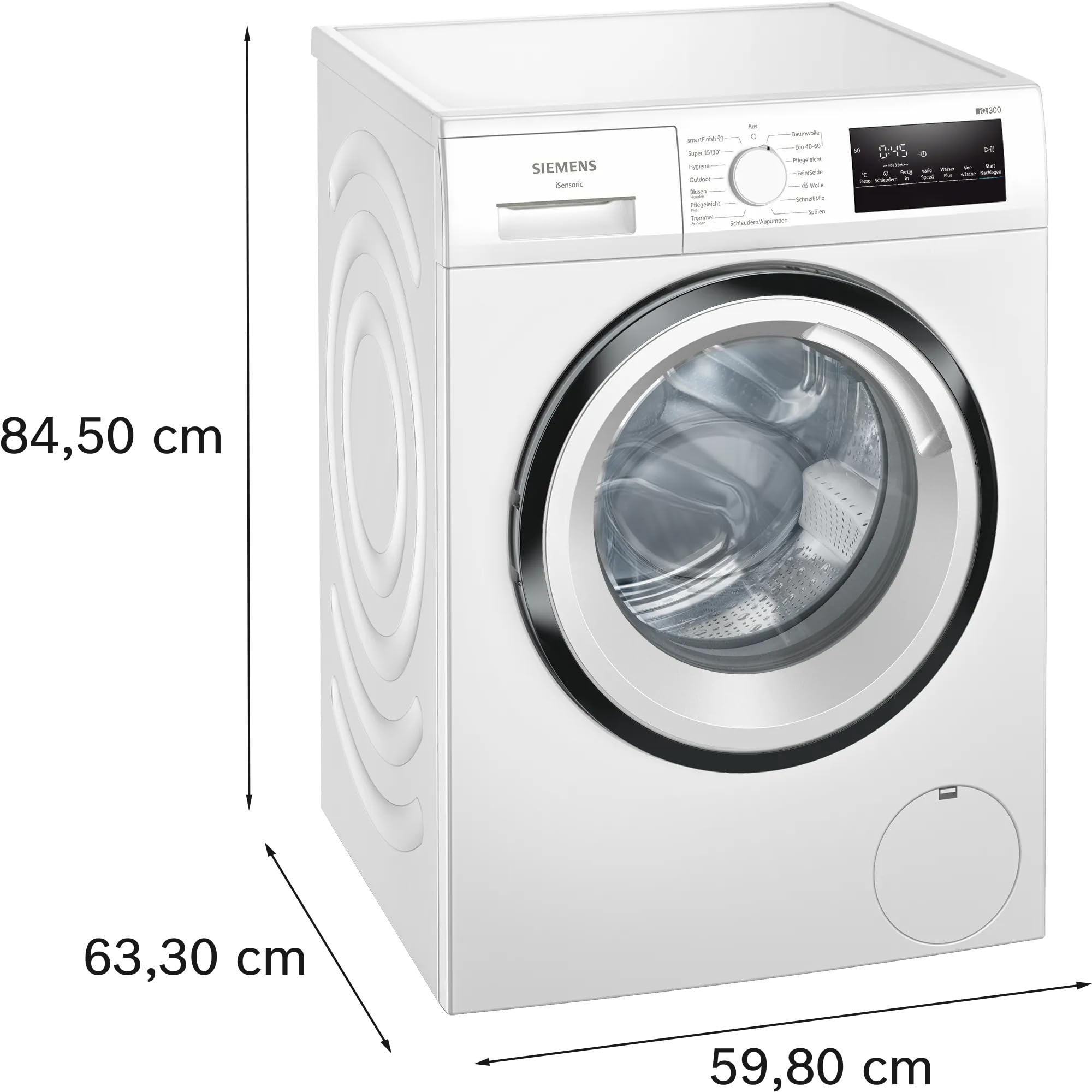 Siemens WM14N225 iQ300 - Lavatrice automatica 8 kg, 1400 giri/min, i programmi SpeedPack L accelerano, smartFinish – leviga tutte le pieghe, programma per esterni, display LED