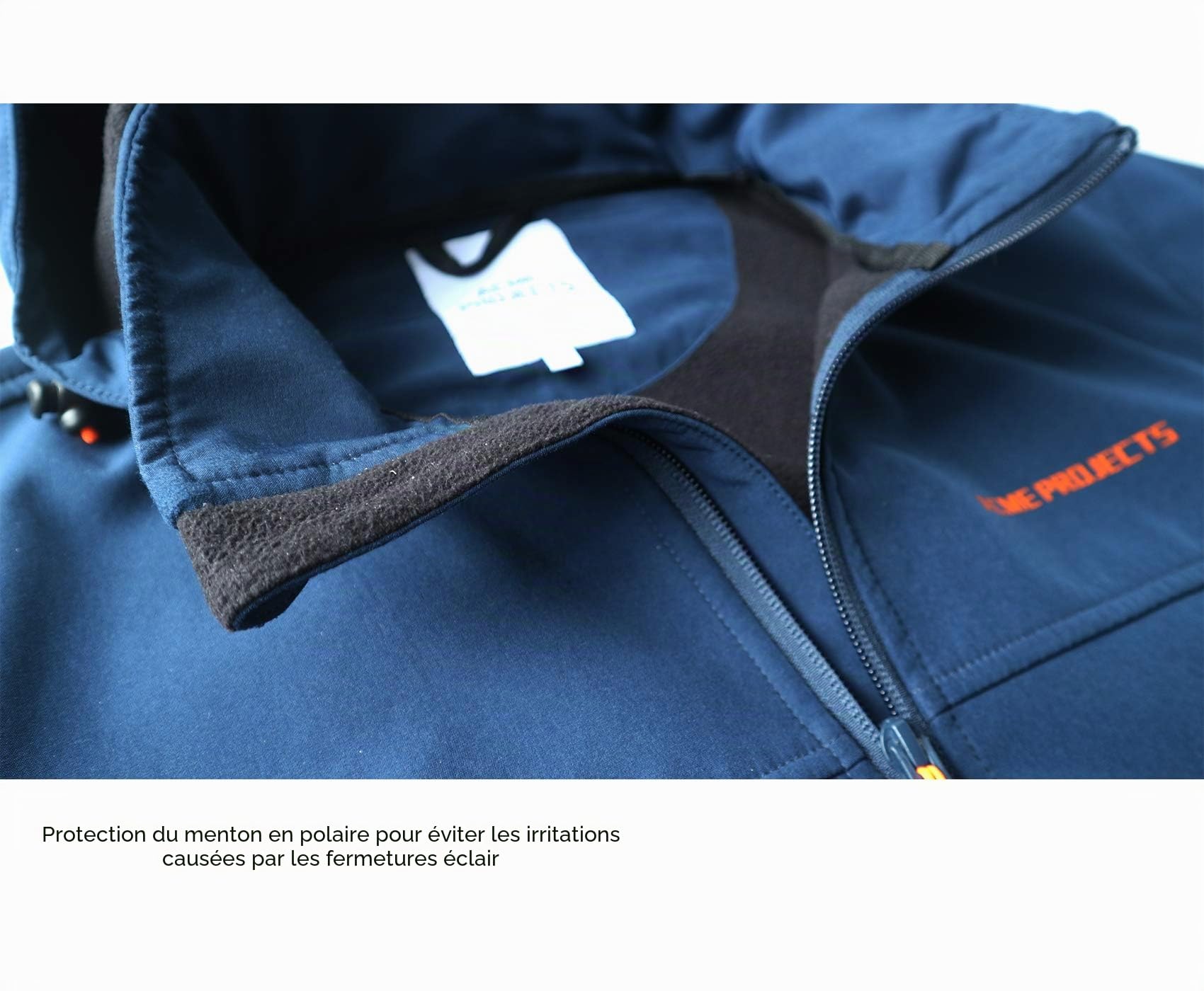 Acme Projects Veste Softshell doublée Polaire pour Homme avec Capuche Amovible, imperméable, Respirante, 8000 mm / 5000 g, Fermeture éclair YKK