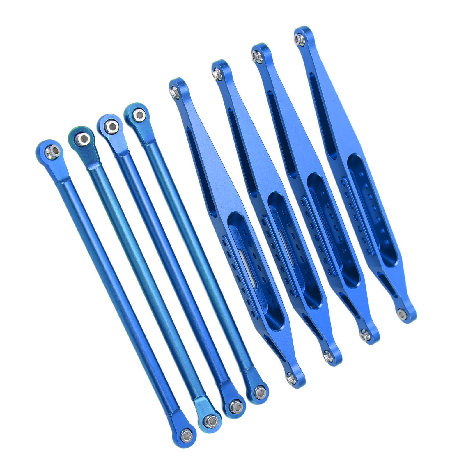 Cryfokt Zestaw łączników Zawieszenia RC do LOSI 1/8 LMT 4WD, Trwała Konstrukcja ze Stopu Aluminium, Znacznie Poprawia wydajność, Nadaje się do Wyścigów Samochodów RC (BLUE)