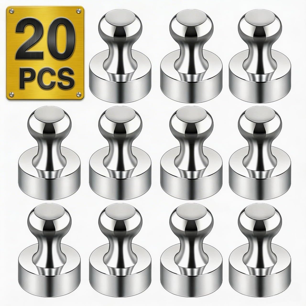 Push Pin Magnets - 60 Pack 7 Assorted Color Strong, Office, Use at Kitchen Home and School Classroom, for Refrigerator Dry Erase Board and Whiteboard. — Amazon image 19