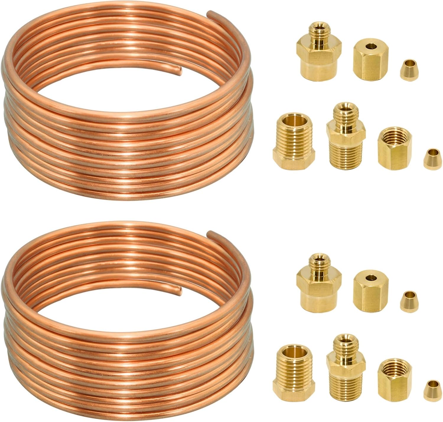 72'' Oil Pressure Gauge Tubing Kit, Set of Copper Tube and Threaded Parts, Universal Fit