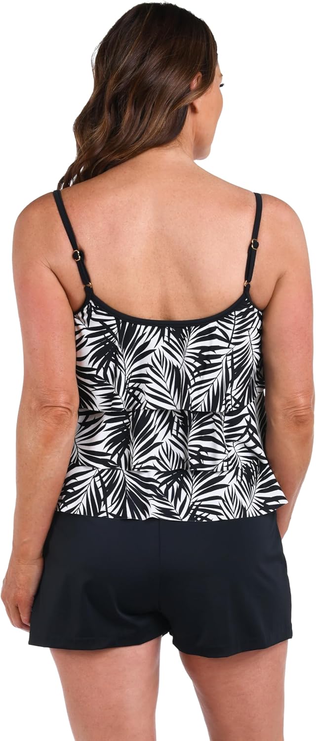 Maxine of Hollywood Women's 3 Tiered Ruffle Tankini Swimsuit Top