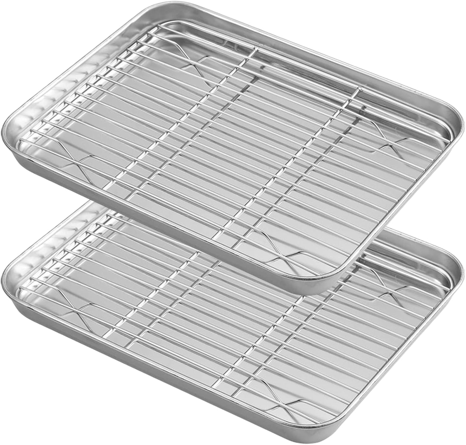 Jetisva Stainless Steel Baking Trays Non Stick Baking Trays for Oven [2