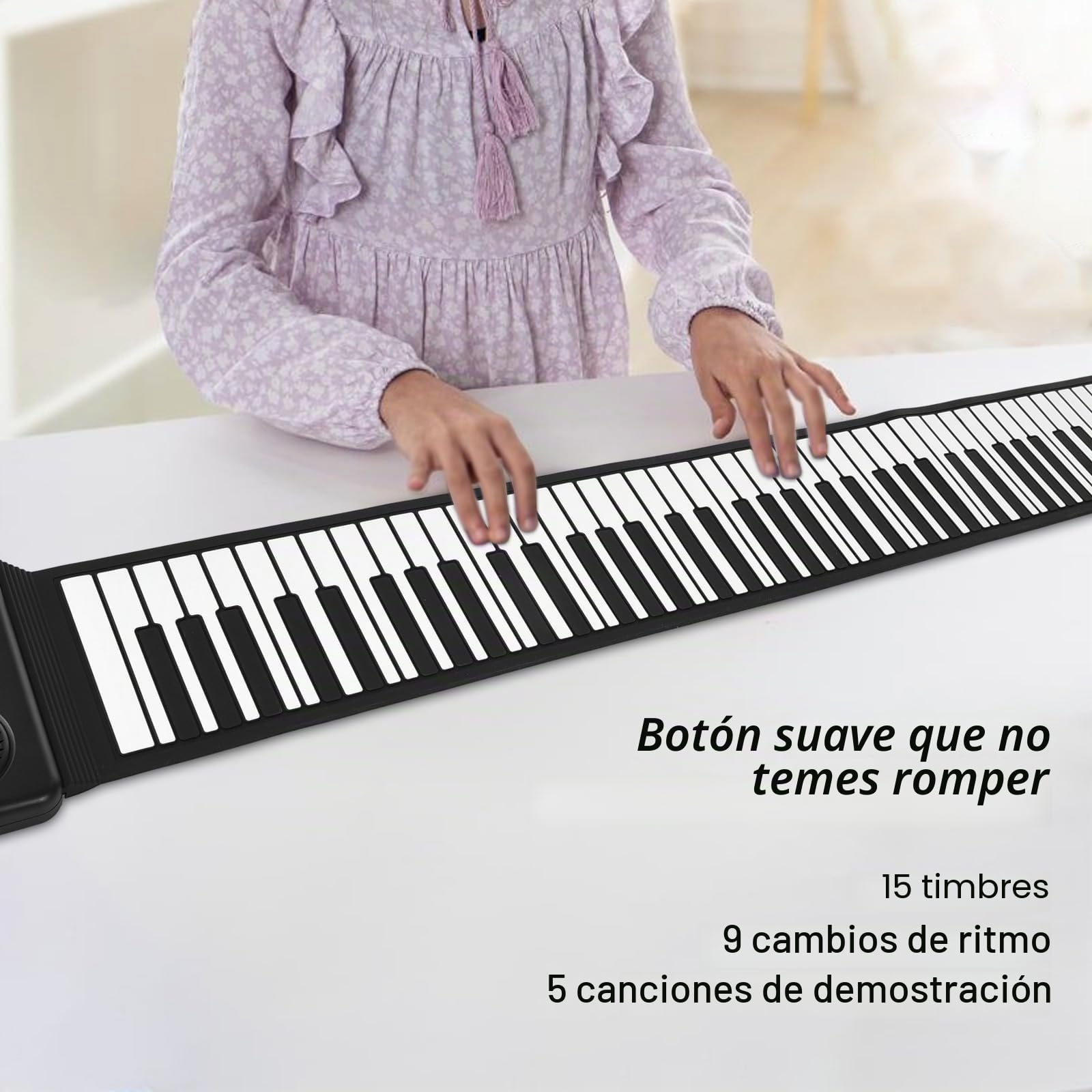 Btuty 88 Teclas Teclado Musical Teclado Piano Piano Electrónico Piano Plegable Silicona Ambiental Estudio Doméstico Piano Electrónico Profesional Sin Altavoz