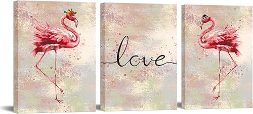 Conipit Lienzo decorativo para pared de sala de estar, impresiones de pared rosas, obra de arte de amor, enmarcado, listo para colgar, paneles de 12