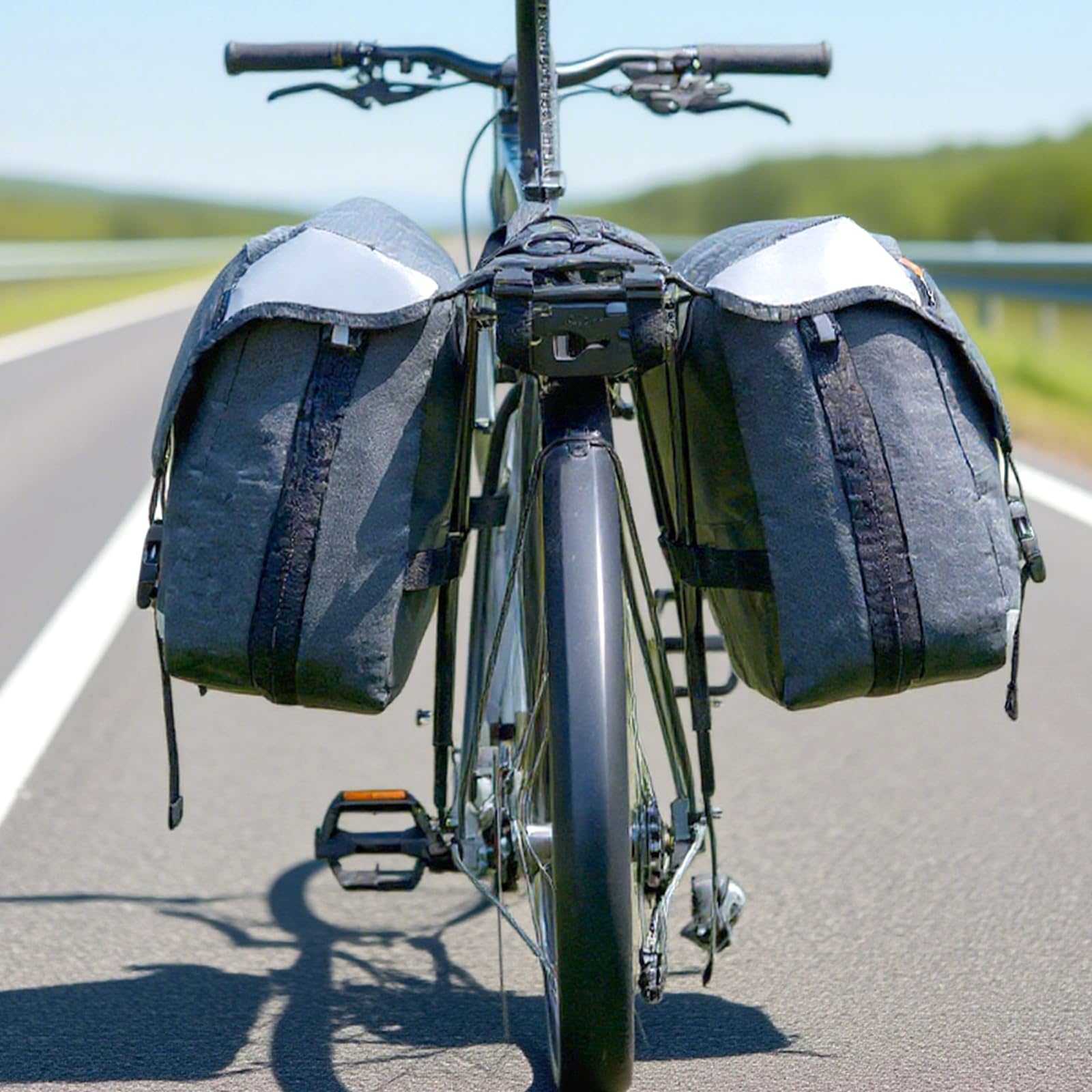 Sacoche de vélo pour porte-bagages, 25 à 35 l, double sacoche étanche | Sacoche double pour porte-bagages, porte-bagages avec réflecteurs et poignée, pour VTT