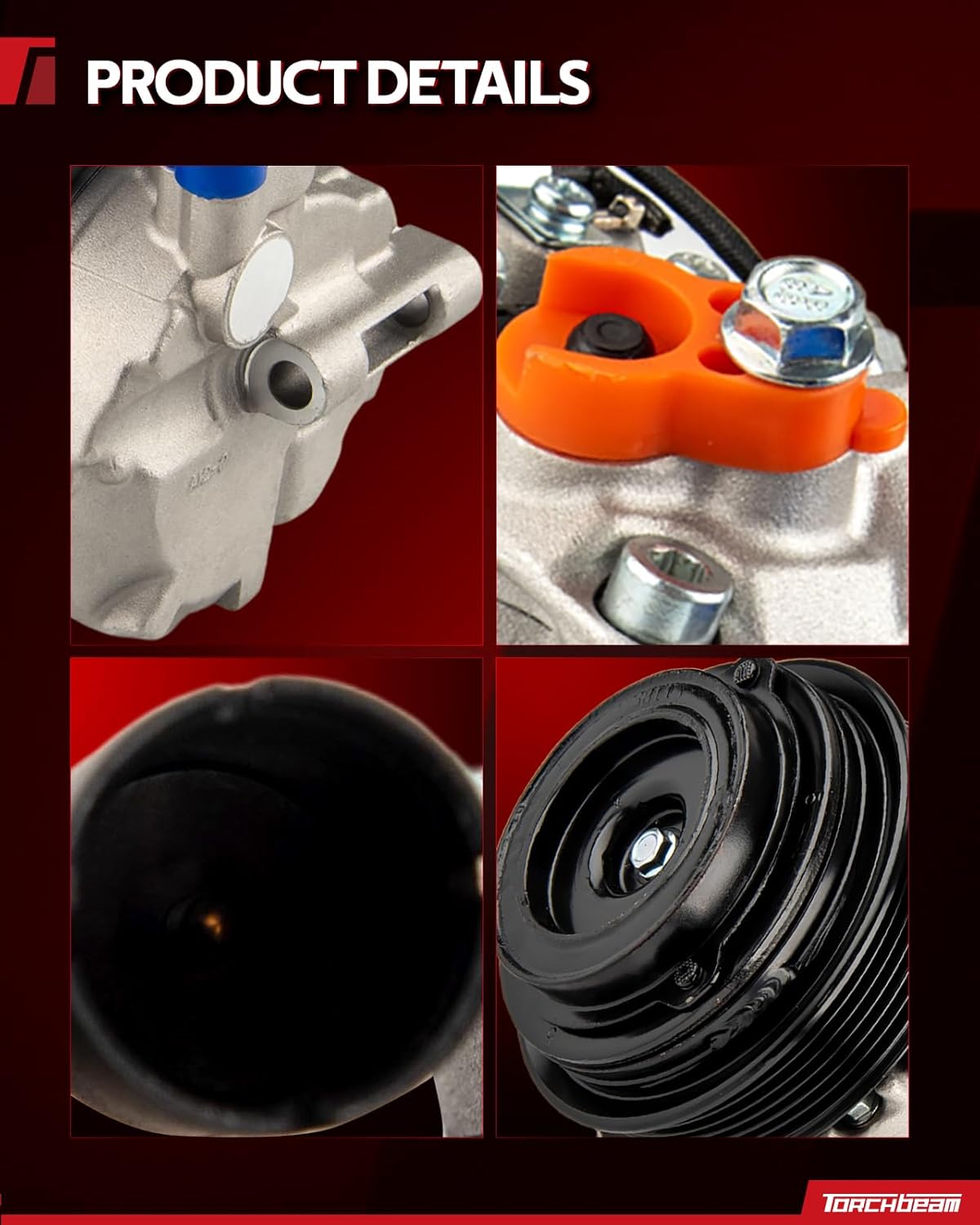 Torchbeam AC Compressor with Clutch Fit for Dodge Sprinter 2500 2003-2006, for Chrysler Crossfire 2005-2006 3.2L, for Mercedes-Benz ML320 1998-2002, SLK230 1998-2001, OE: 77356, 0002302011