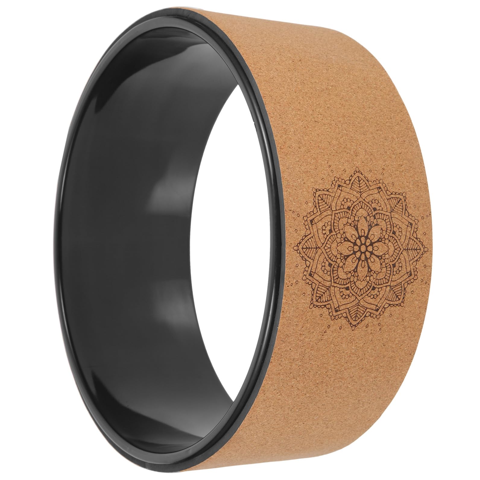 DECHOUS Rueda de Yoga Antideslizante de Corcho Natural 1 Pieza Rueda Dolor de Espalda y Entrenamiento de Flexión Equipo de Ejercicio para Estiramientos y Corrección Postural