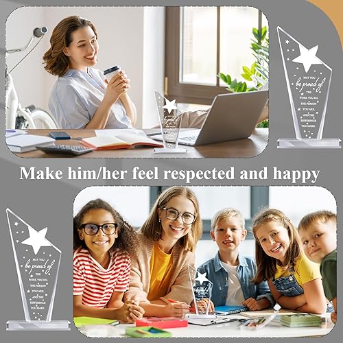 Miniatura 7 de Bucherry Regalos de agradecimiento para mujeres, recuerdo acrílico, pisapapeles con texto en inglés May You Be Proud of the Worker (May You Be Proud