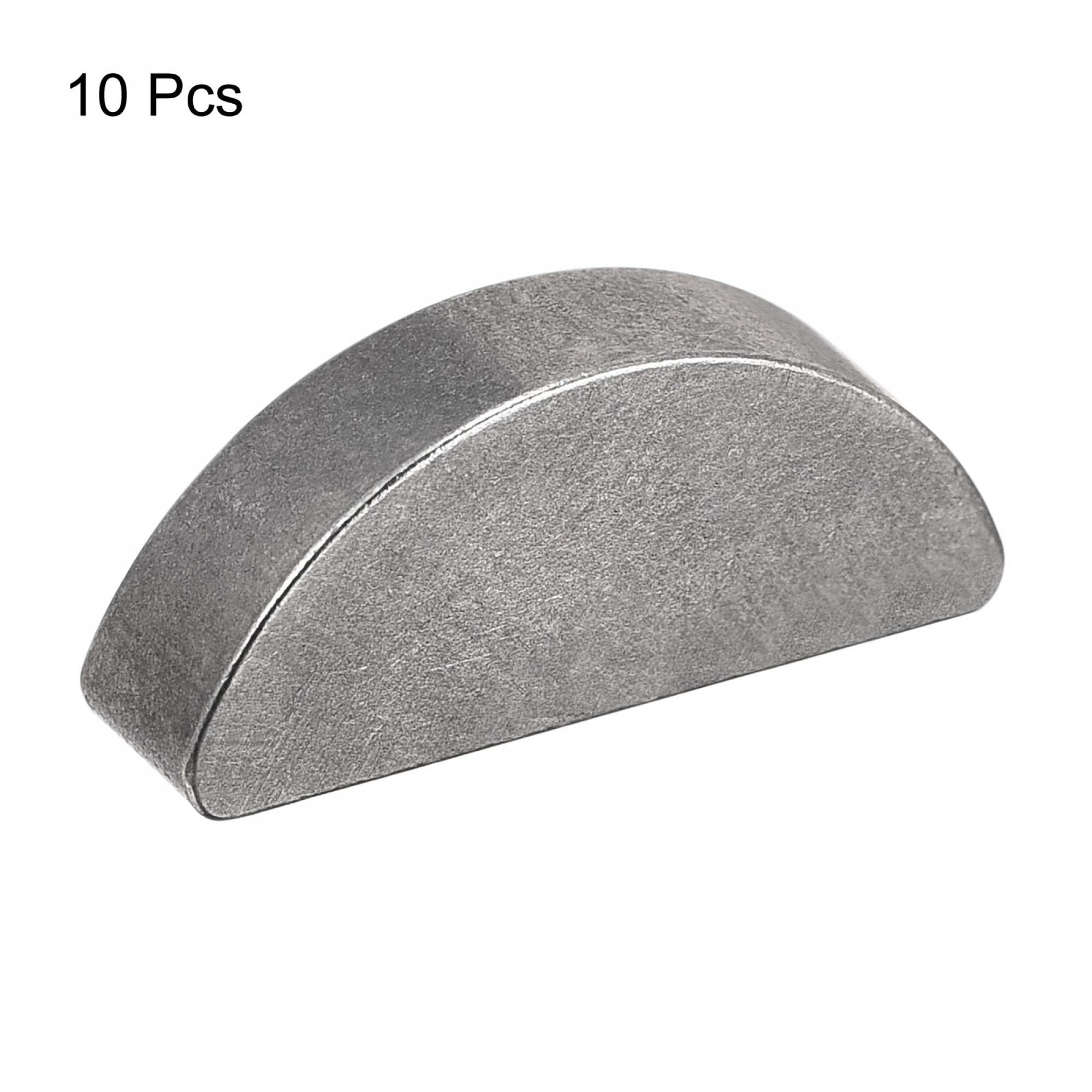 sourcing map Clavette Demi Lune 10pcs 45# Acier 22mm Longueur x 9mm Largeur x 5mm Épaisseur Demi-cercle Clé