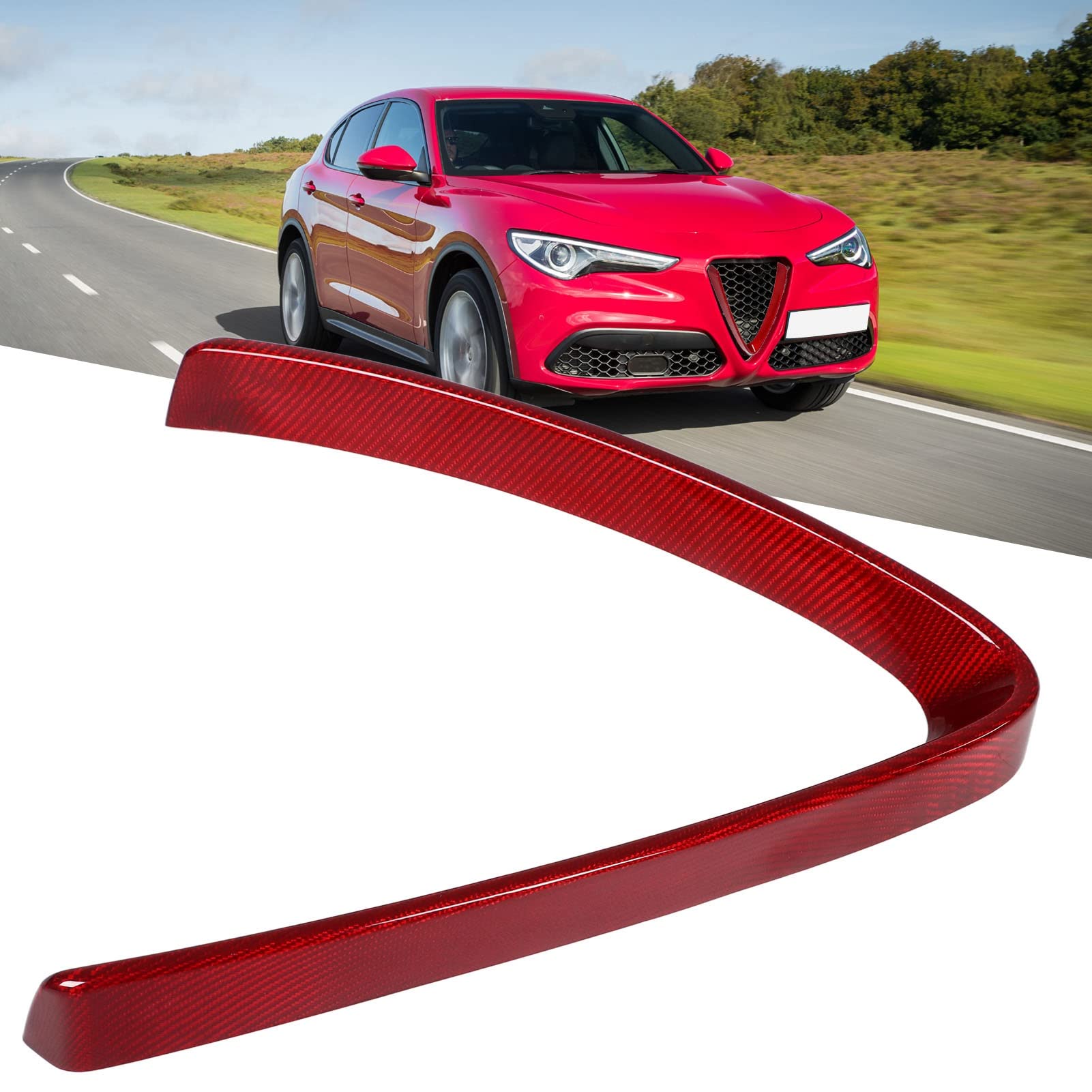 Griglia Anteriore In Stile Carbonio Per Alfa Romeo Stelvio 2017-2025 - 2 Pezzi, ABS