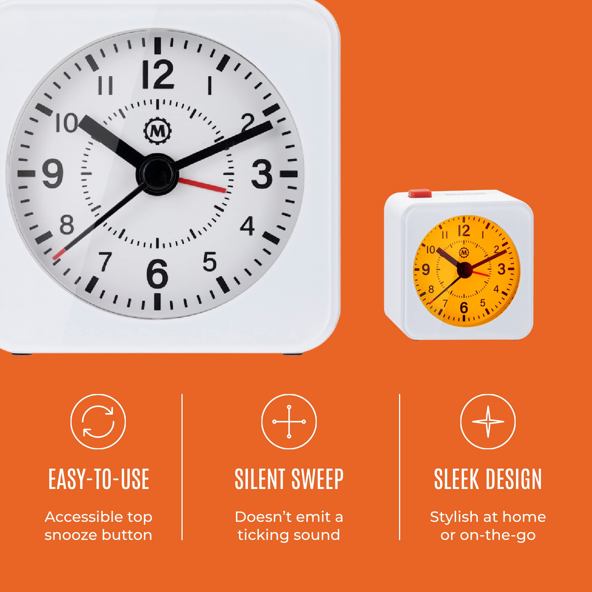 Amazon.co.jp: MARATHON ミニ カチカチ音を立てないアナログ 目覚まし