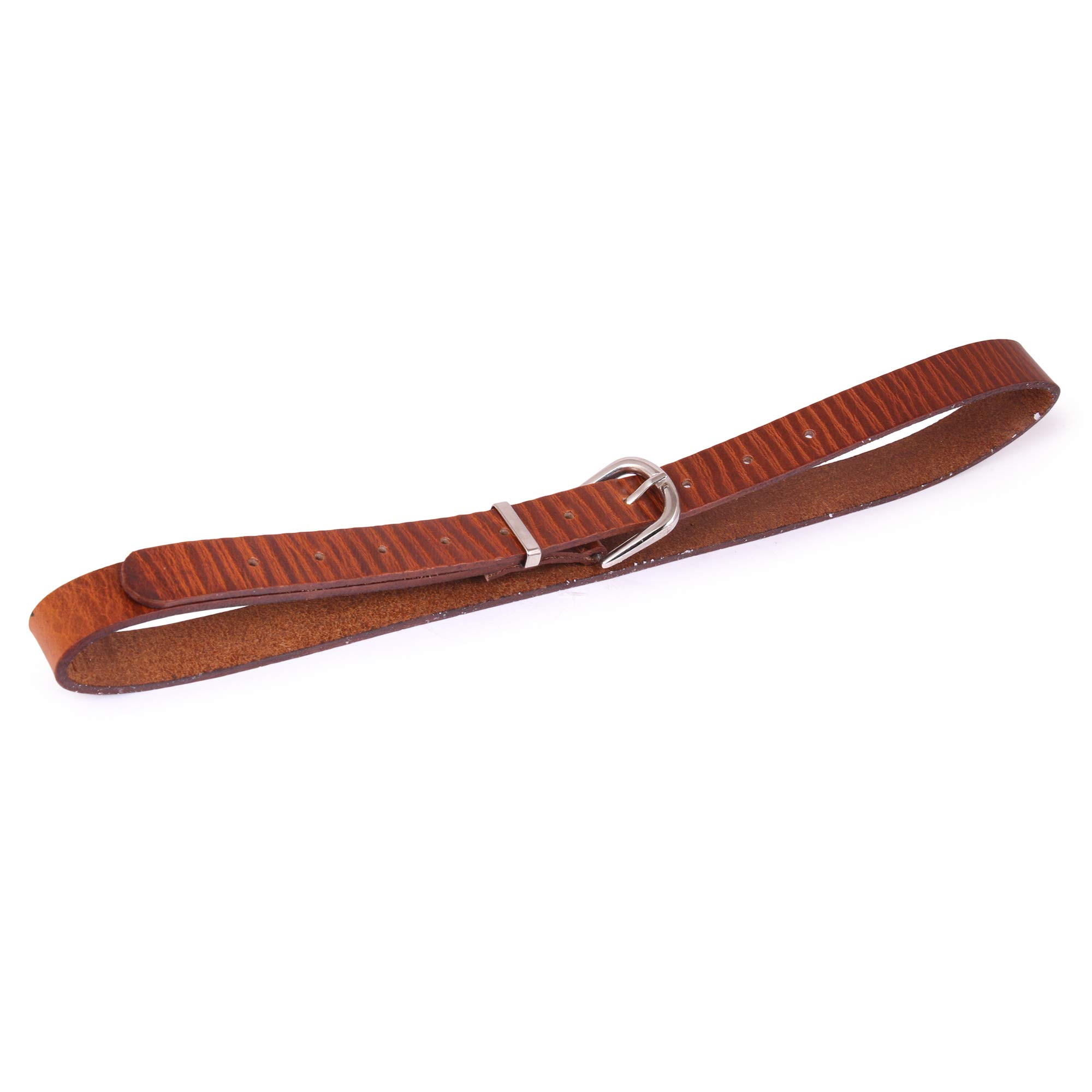 trysco®, Genuine Leather, Girls/Women Multi Purpose WRINKLED EFFECT Belt (Waist Size -22"-38") (width 23MM) (3 Colours) (XS, Tan) - Image 3 thumbnail