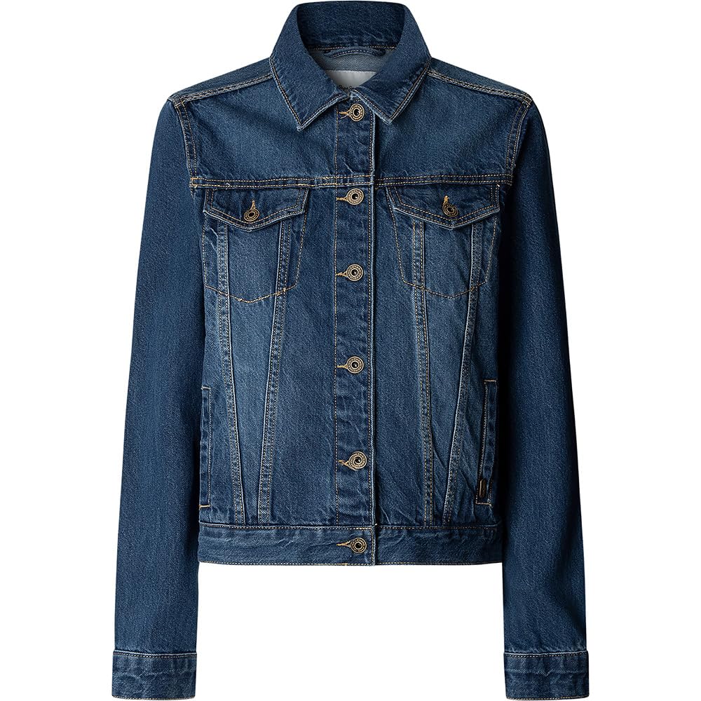 Pepe Jeans Damska kurtka regularna, niebieska (Denim-4A0), XL, Niebieski (Denim-4A0), XL
