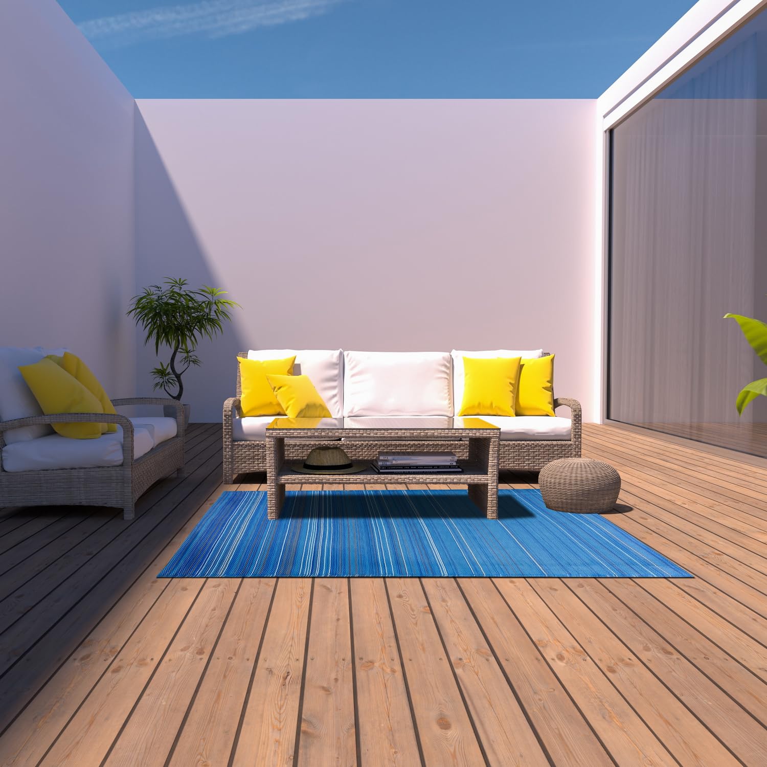 Marrakech Alvaro Tapis d'extérieur 160 x 230 cm, résistant aux intempéries, moderne, pour terrasse, balcon ou jardin