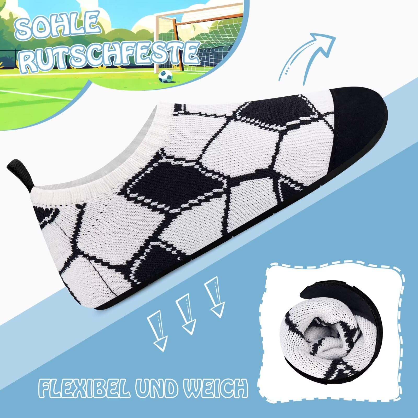 Kyopp Hausschuhe Kinder Junge Mädchen Atmungsaktive Rutschfest Barfussschuhe Turnschläppchen Weich Lauflernschuhe Kleinkinder Slippers