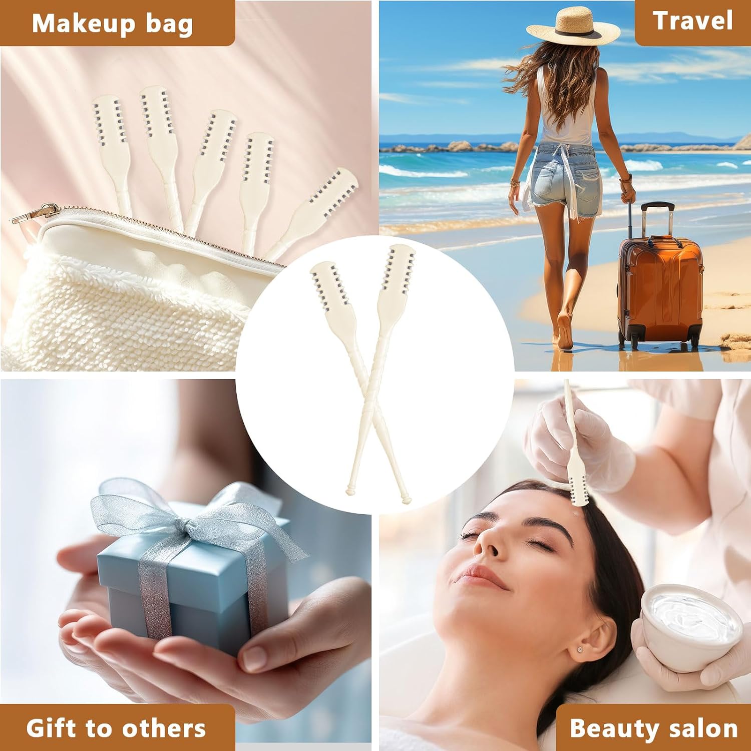 Lothee 50 Pcs Manual Nose Hair Trimmer, Nasal Hair Cutter for Women,White