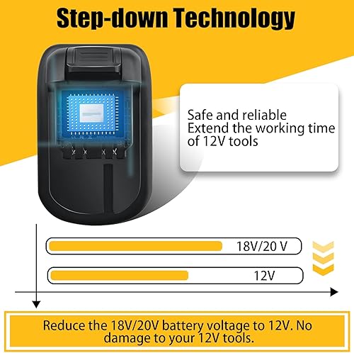Miniatura 2 de Adaptador de batería para herramientas eléctricas DeWalt de 12 V, adaptador DM18DW12 para DeWalt 20V Convertir a batería de litio DeWalt 12V, para