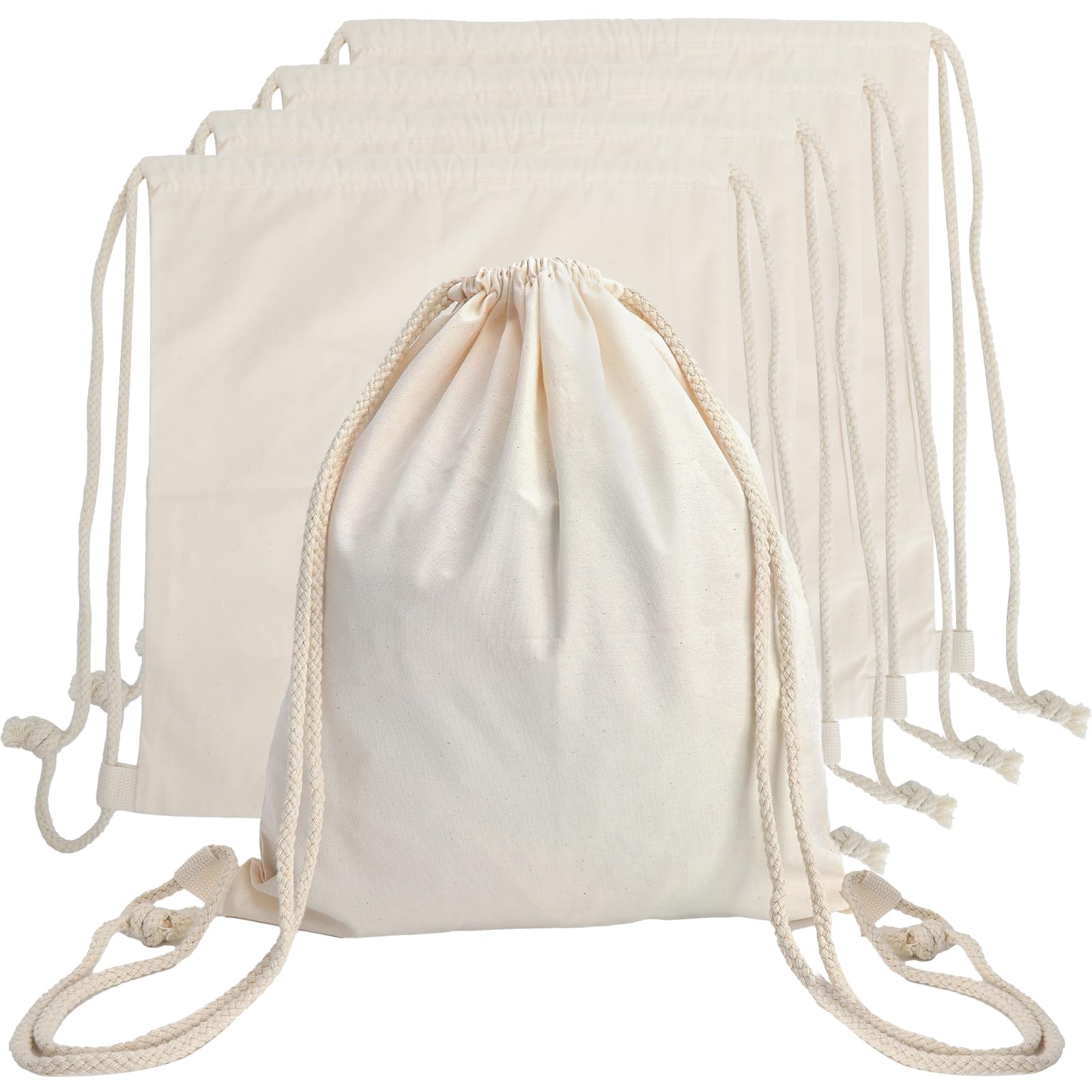 GZRXIOUS Lot de 5 Sac à Cordon en Coton 35x40cm – Sac en Toile de Sport, Sac en Tissu à Peindre pour École, Quotidien, l'École, Loisirs Comme Everyday Bag - 2