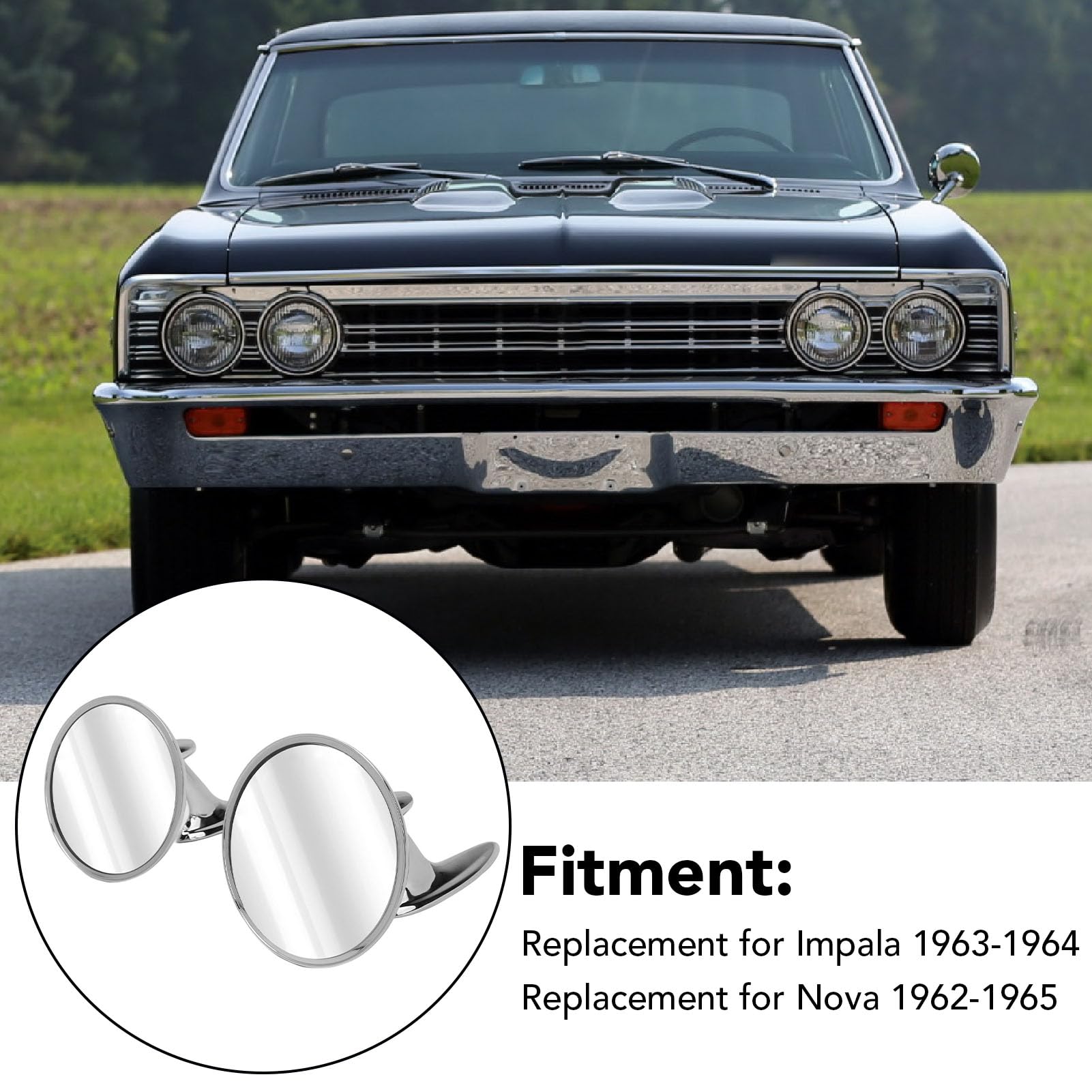 Amazon.com: Chrome Door Mirrors, 1 Pair Chrome Door Mirrors  