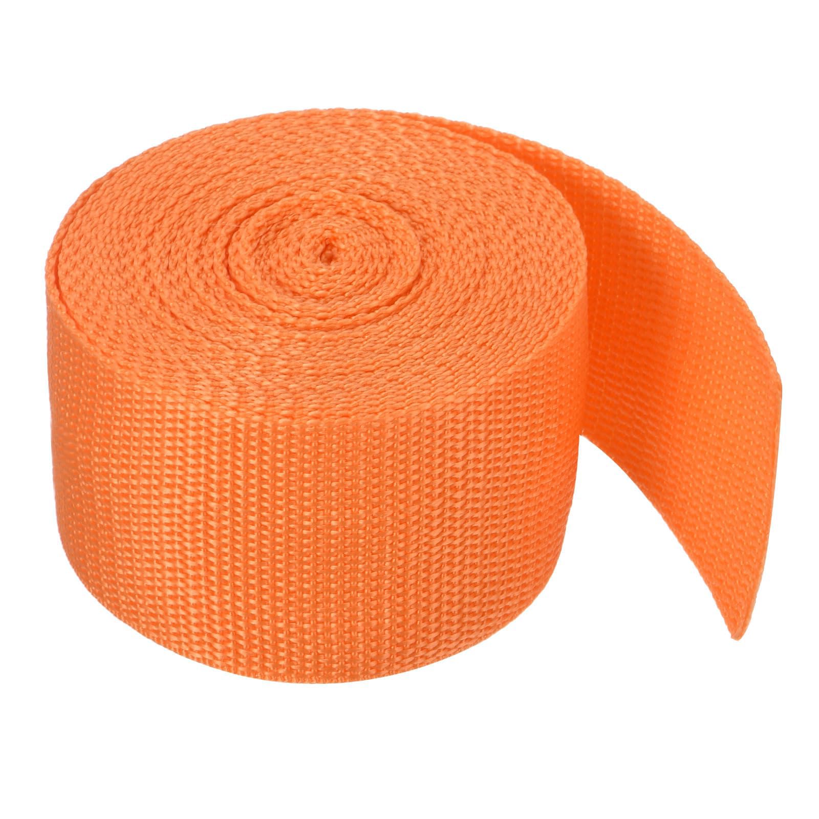MACHSWON 5cm Lightweight Polypropylene Webbing Strap 2" 5 Yard Backpack Strapping Band Light Orange for Outdoor Luggage Cargo Straps