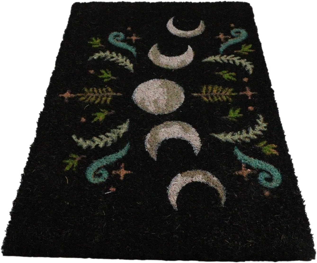 Ebros Gift Metaphysical Magic Wicca Occult Witcraft Halloween Themed Coir Coconut Fiber Vinyl Backing Floor Mat Doormat 24" By 16" Indoor Outdoor Home Accent (Dark Forest Moon Phase)