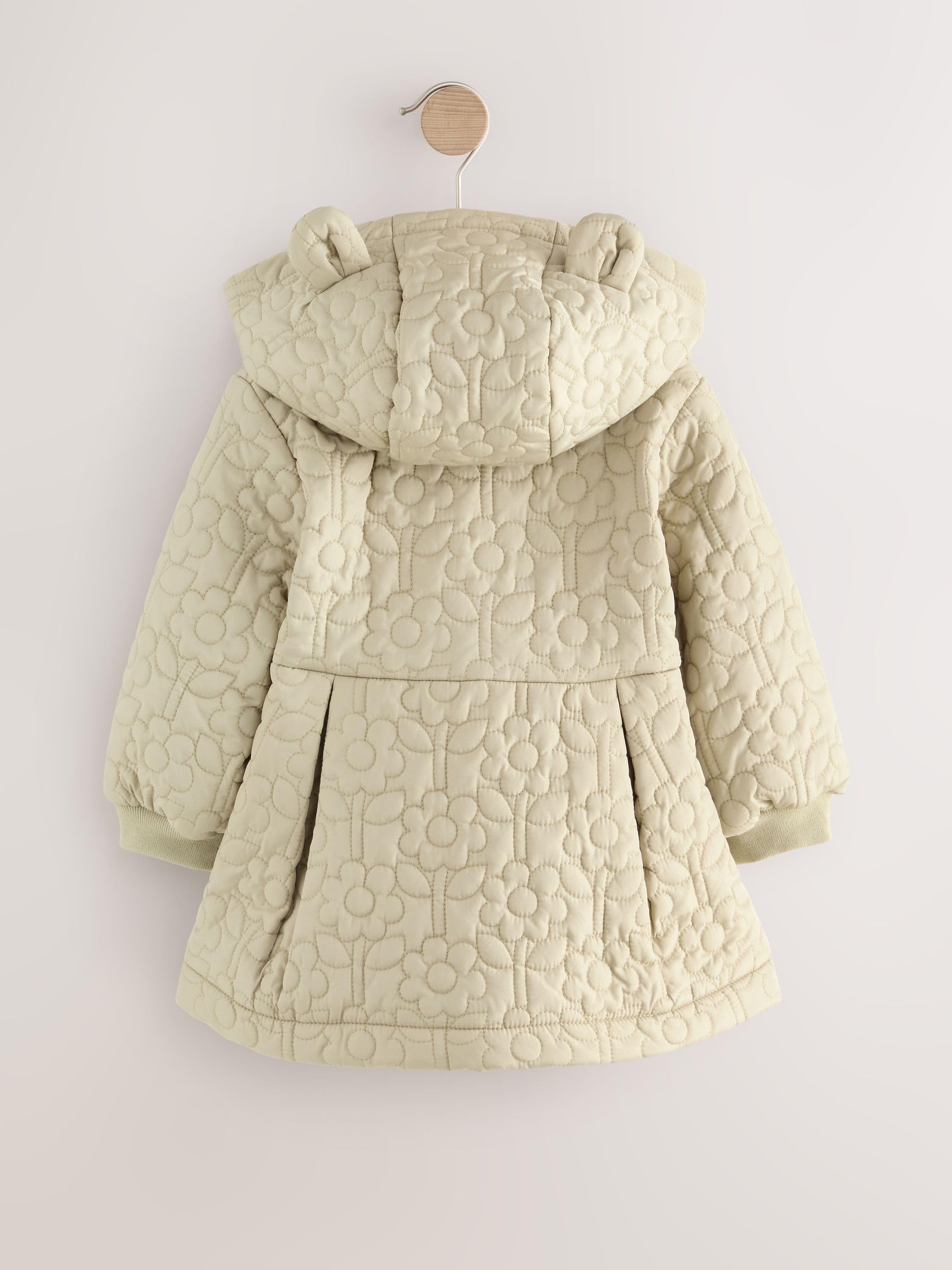 NEXT Ragazza Cappotto impermeabile trapuntato con fondo svasato | Bambino, Standard, Zipper, Lavabile in lavatrice