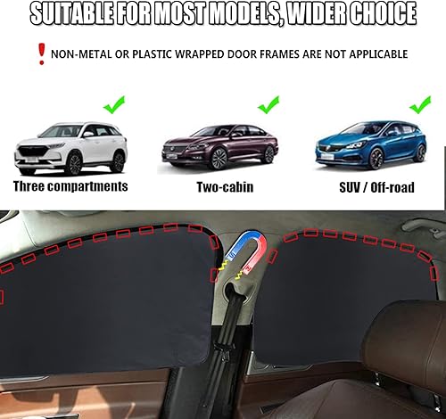 Miniatura 2 de XCBYT Persianas para ventana de automóvil, paquete de 4 unidades, cortinas de ventana de automóvil para ventana lateral, 100% privacidad, protección