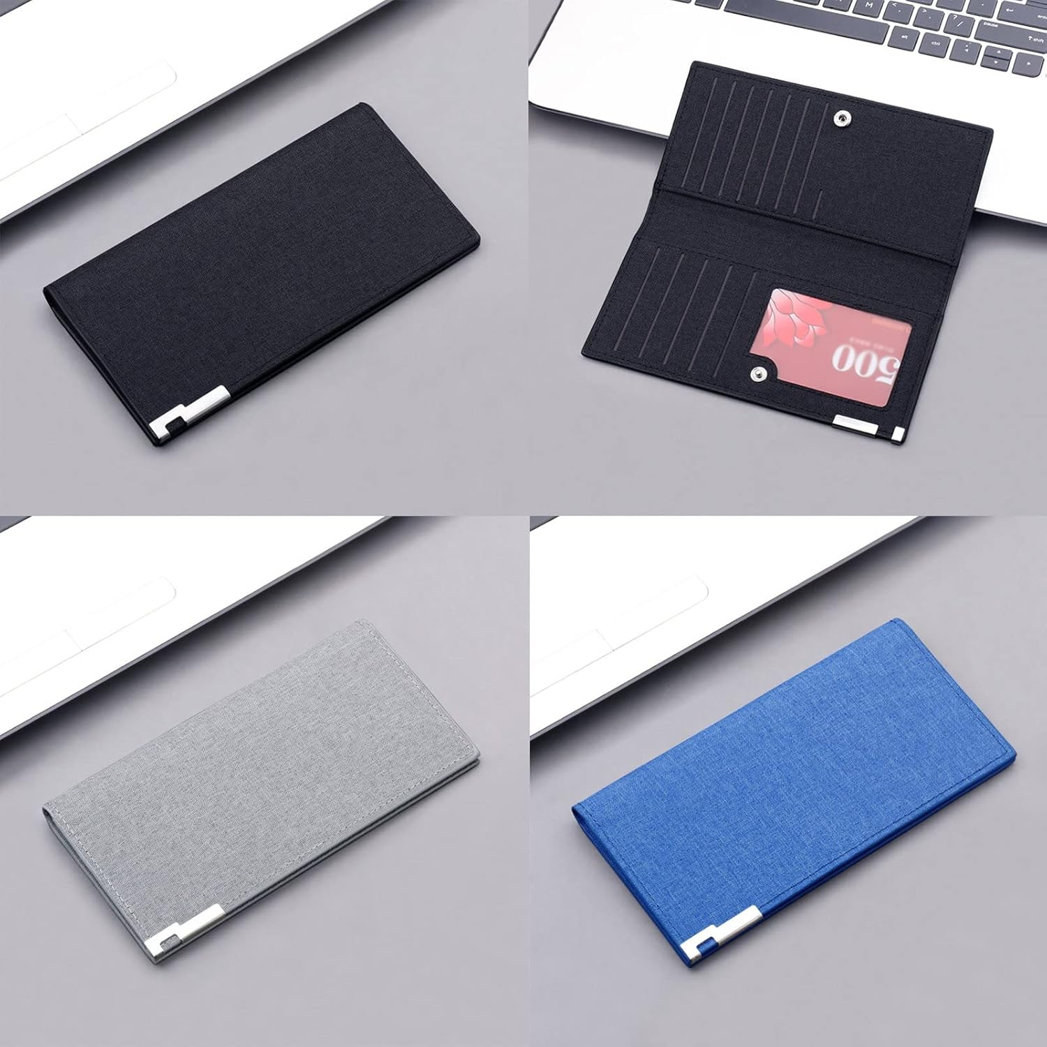 Moda Zipper ID Portafoglio Lungo Tinta Unita Donne Hasp Borsa Slot per Schede Multiple Frizione Bag Uomo Borsa Telefono Portafoglio Portafoto Inserto, A, Taglia unica