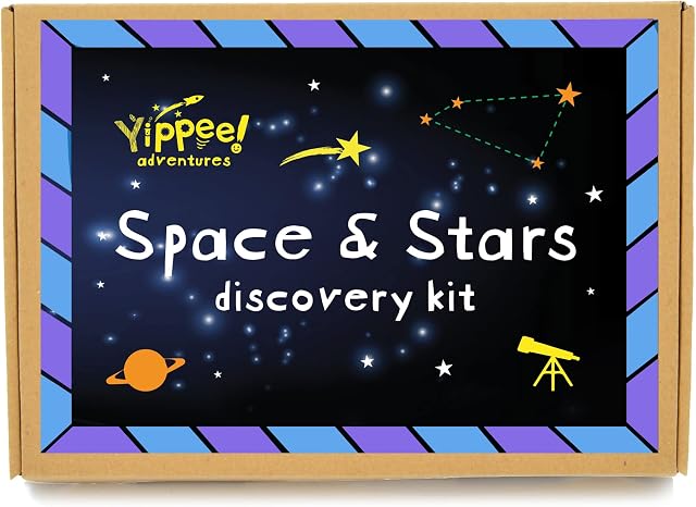 Yippee Space Astronomy Science Kit - 5 Educational Activities - Stars Planets Solar System Space Gifts for Kids Boys Girls STEM Toys age 4 5 6 7 8