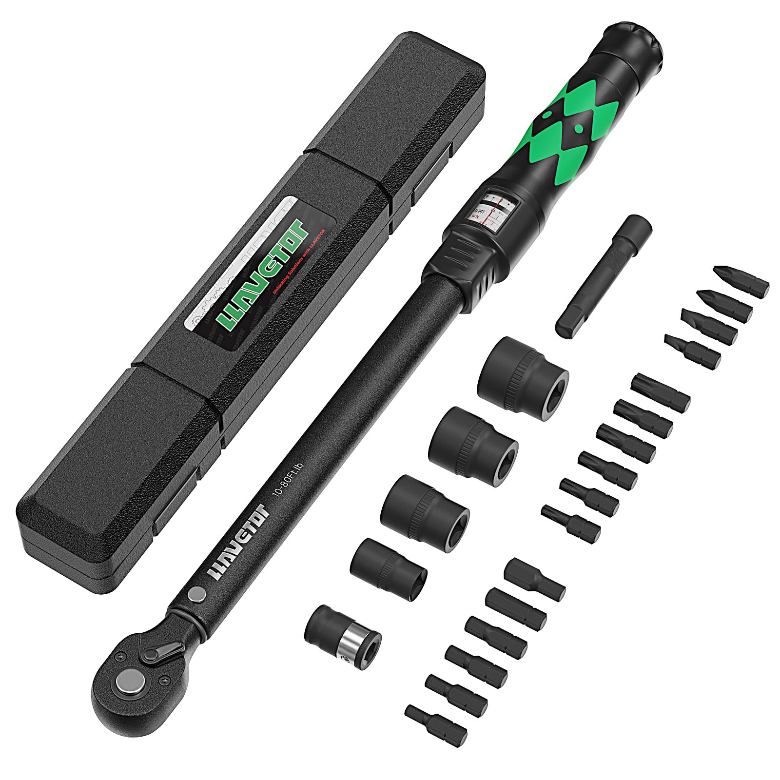 Clé Dynamométrique 3/8" 20-110NM Haute Précision ±3% avec Boîte de Rangement