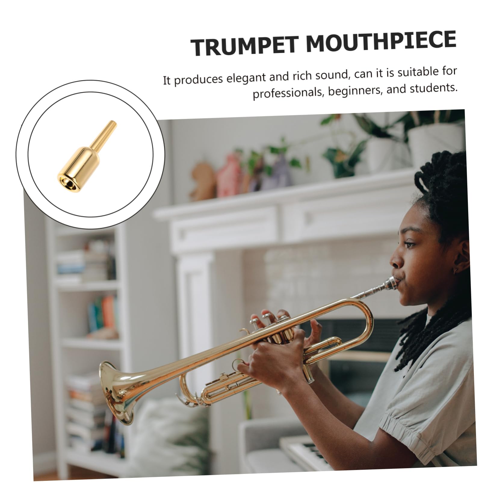 UPKOCH Becco per Tromba in Placcato Oro Suono Ricco ed Elegante, Design Pesante per Studenti e Principianti, Accessorio Musicale