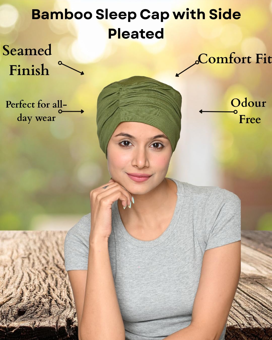 The Headscarves Women's Bamboo Viscose Headscarf Side Pleats Sleep Cap Hair Loss, Cancer Patients | Stylish Under Hijab Head Wrap Breathable Chemo Beanie Turban Free Size Headwear Navy 1