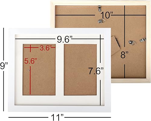 Miniatura 7 de Marco de fotos de 8 x 10 pulgadas marco de fotos doble de 4 x 6 pulgadas marco de fotos de madera natural formatos horizontales y verticales para