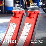 Arebos Cric hydraulique 3 t avec Une Hauteur de Levage de 85 à 500 mm, avec 3 Patins en Caoutchouc et Tige de Levier | Grande Bride de Fixation - 5