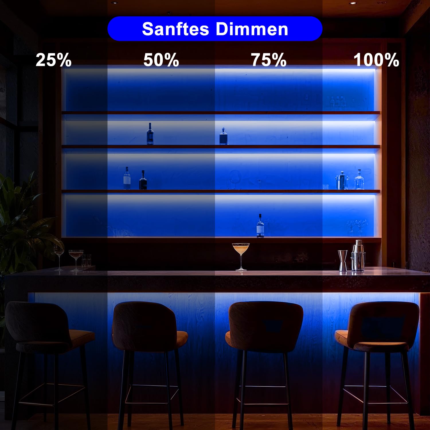 StarryEver COB - Tira LED para exteriores, flujo de 10 m, 3200 LED, tira azul, IP67, impermeable, regulable, para exteriores, tira de luz, autoadhesiva, para jardín, balcón, cocina, interior, sala de