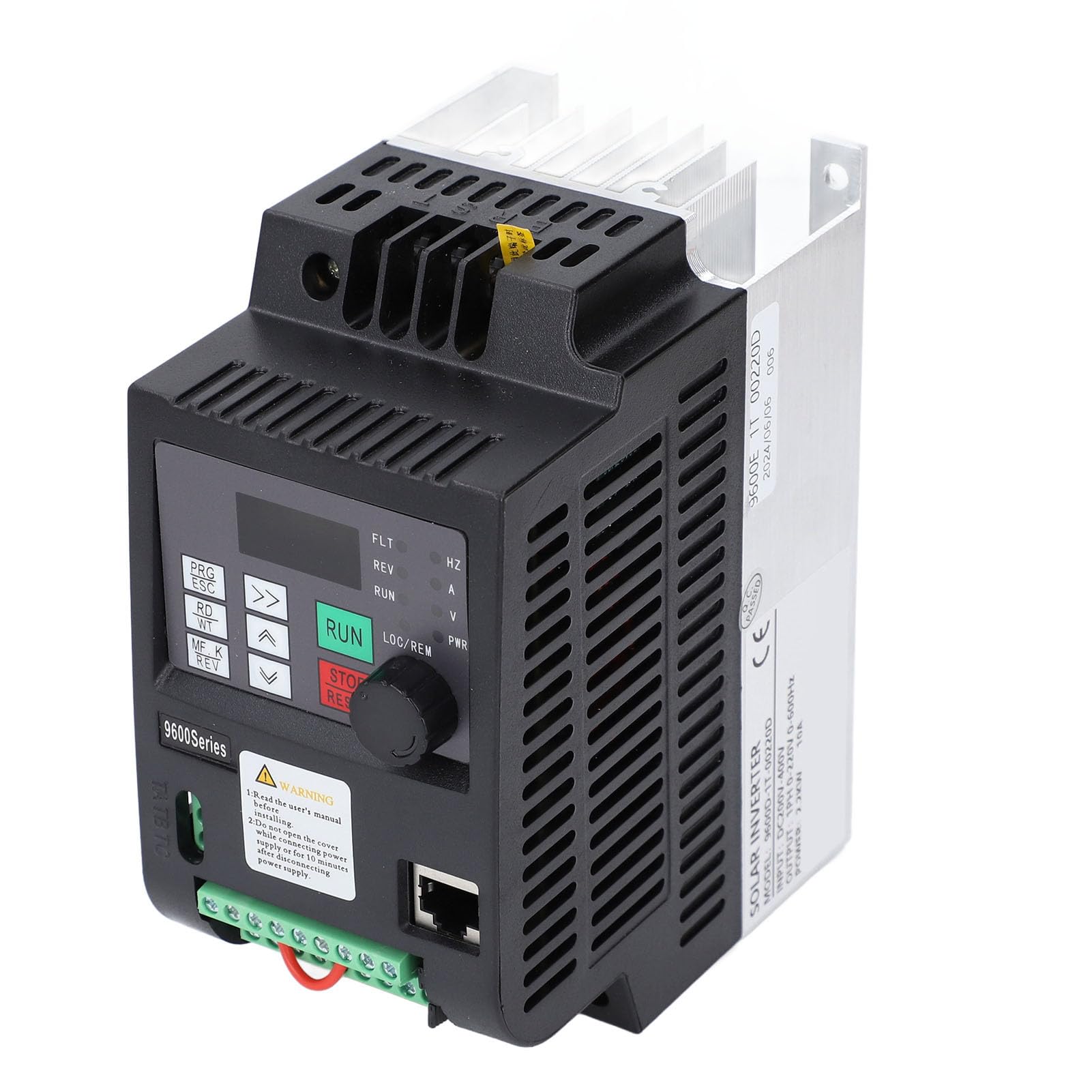 Azionamento a Frequenza Variabile, Ingresso DC200 400V 1PH 0 220VAC Uscita 2.2KW Inverter Solare Monofase Regolatore di velocità Pompa Fotovoltaica con Guscio PC Ignifugo Display Digitale