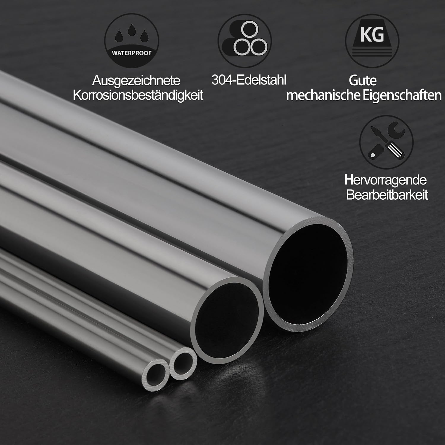 Tubo in Acciaio Inox Ø4mm (5/32") V2A Lunghezza 300mm 6 Pezzi