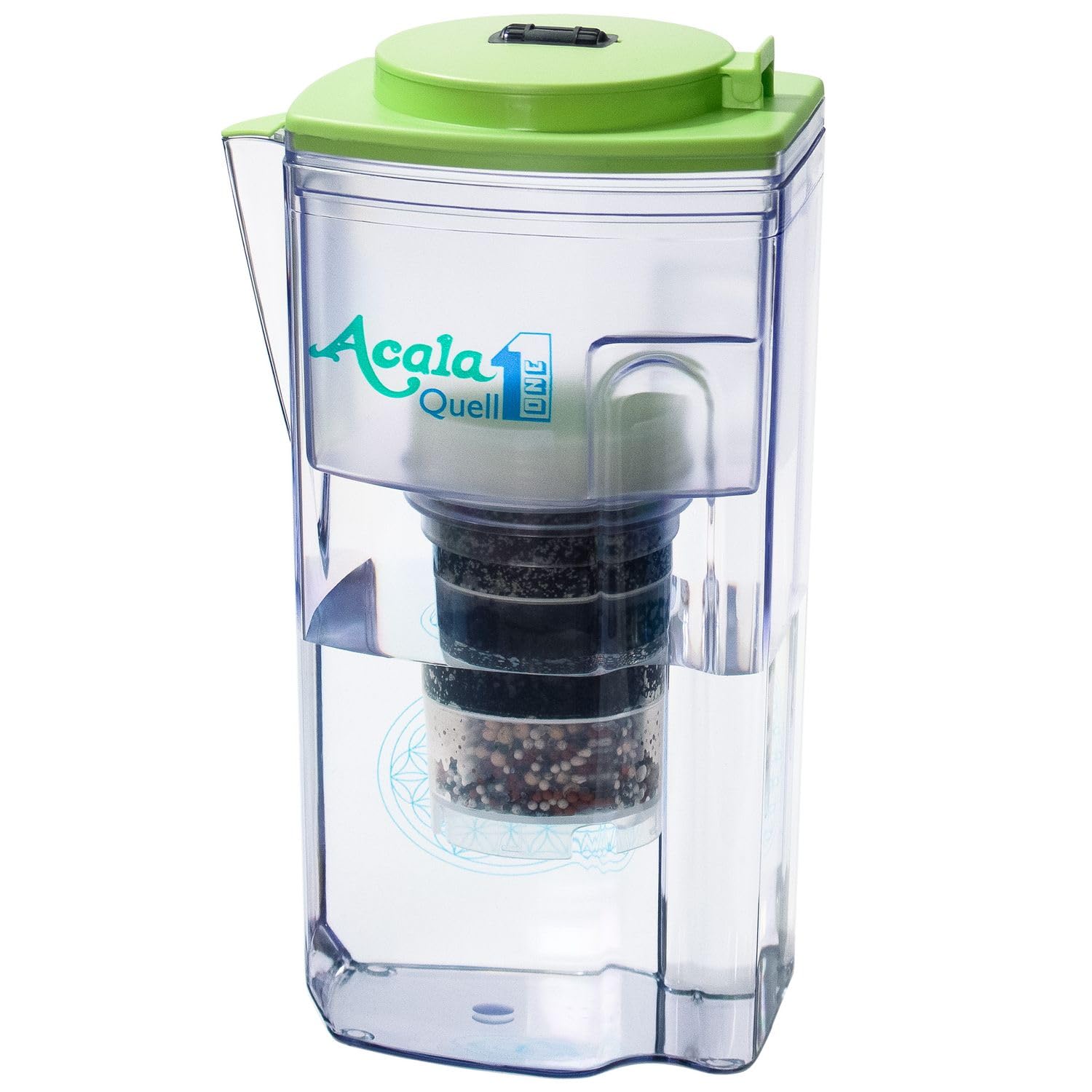Filtro de agua AcalaQuell One | Jarra con filtro de agua | Verde Claro | La filtración más alto rendimiento | Cartucho de filtro de varias capas | PI- Tecnología | Crea delicioso sabor y agua sana