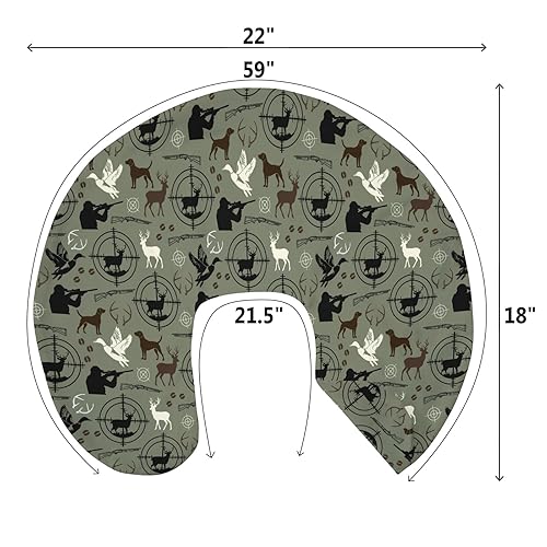 Miniatura 9 de Fundas de almohada de lactancia para niños y niñas, cazadores de perros, animales de caza, fundas de almohada para lactancia materna, alce, cazador