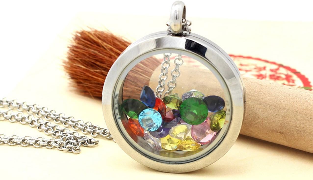 Beffy Birthstone Charms - 96Pcs 5mm Birthday Crystal Charms for Glass Living Floating Memory Locket Bracelet Pendant Necklace