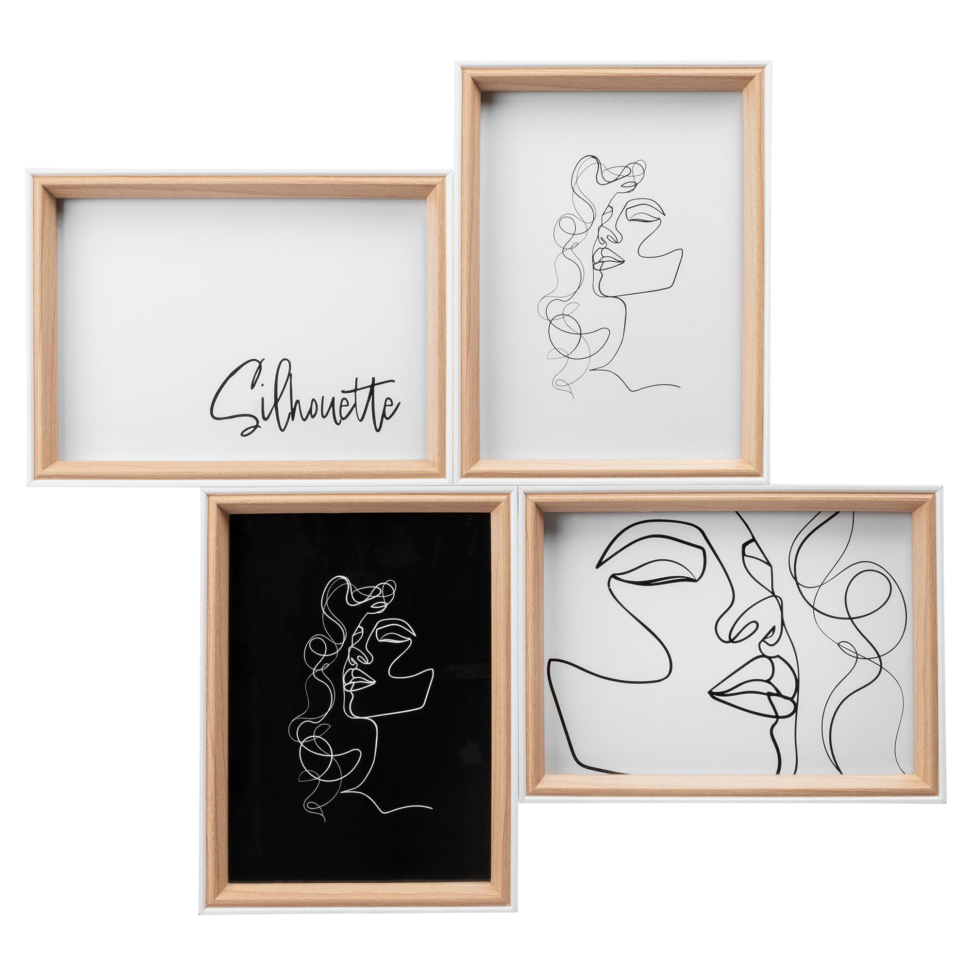 walther design Silhouette NW418H Wooden Gallery Picture Frame 4 Photos 13 x 18 cm Natural — image 1