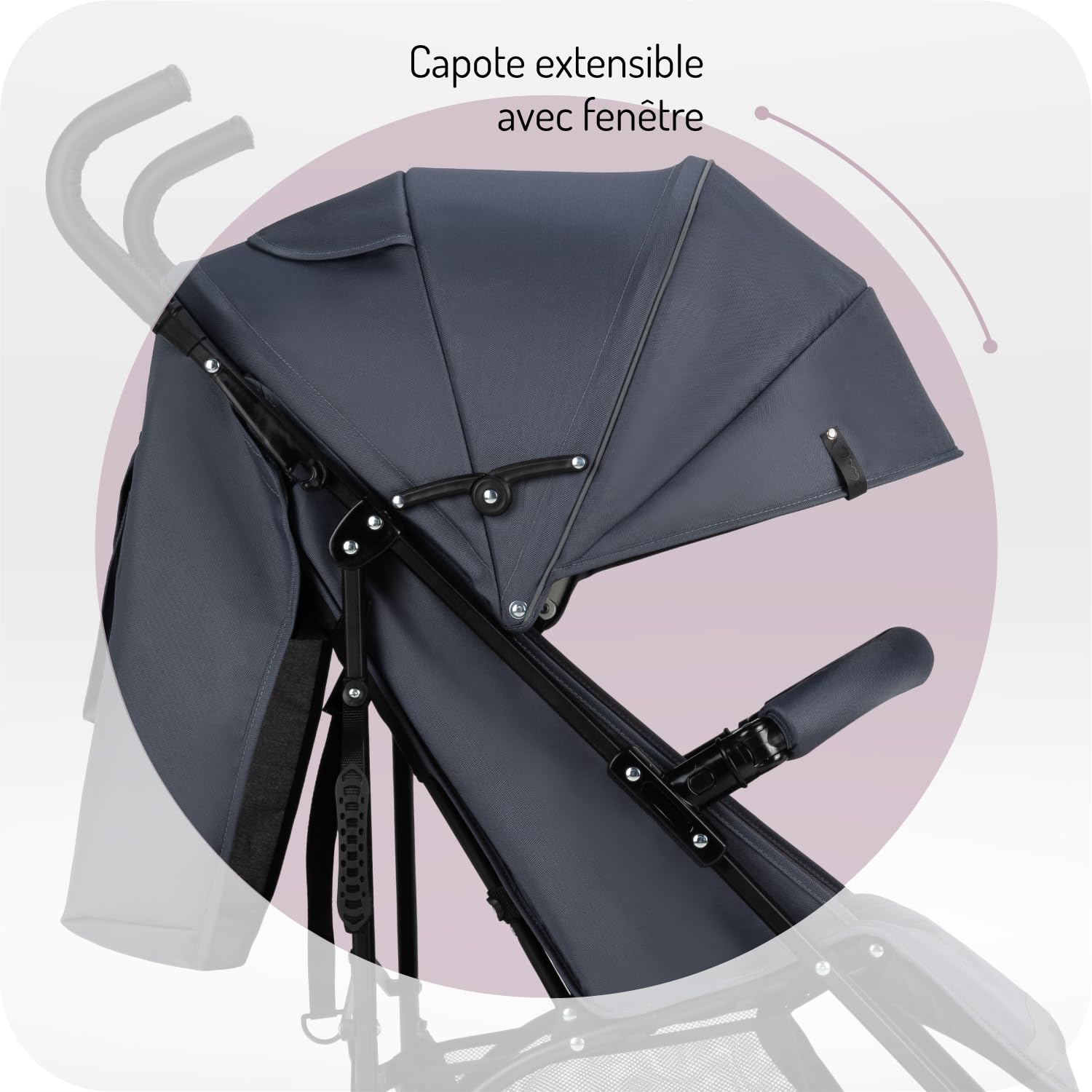 MoMi AKIRA poussette pour enfants à partir de 6 mois (jusqu’à 15 kg), harnais de sécurité 5 points réglable, sac, panier de courses, habillage pluie et moustiquaire.