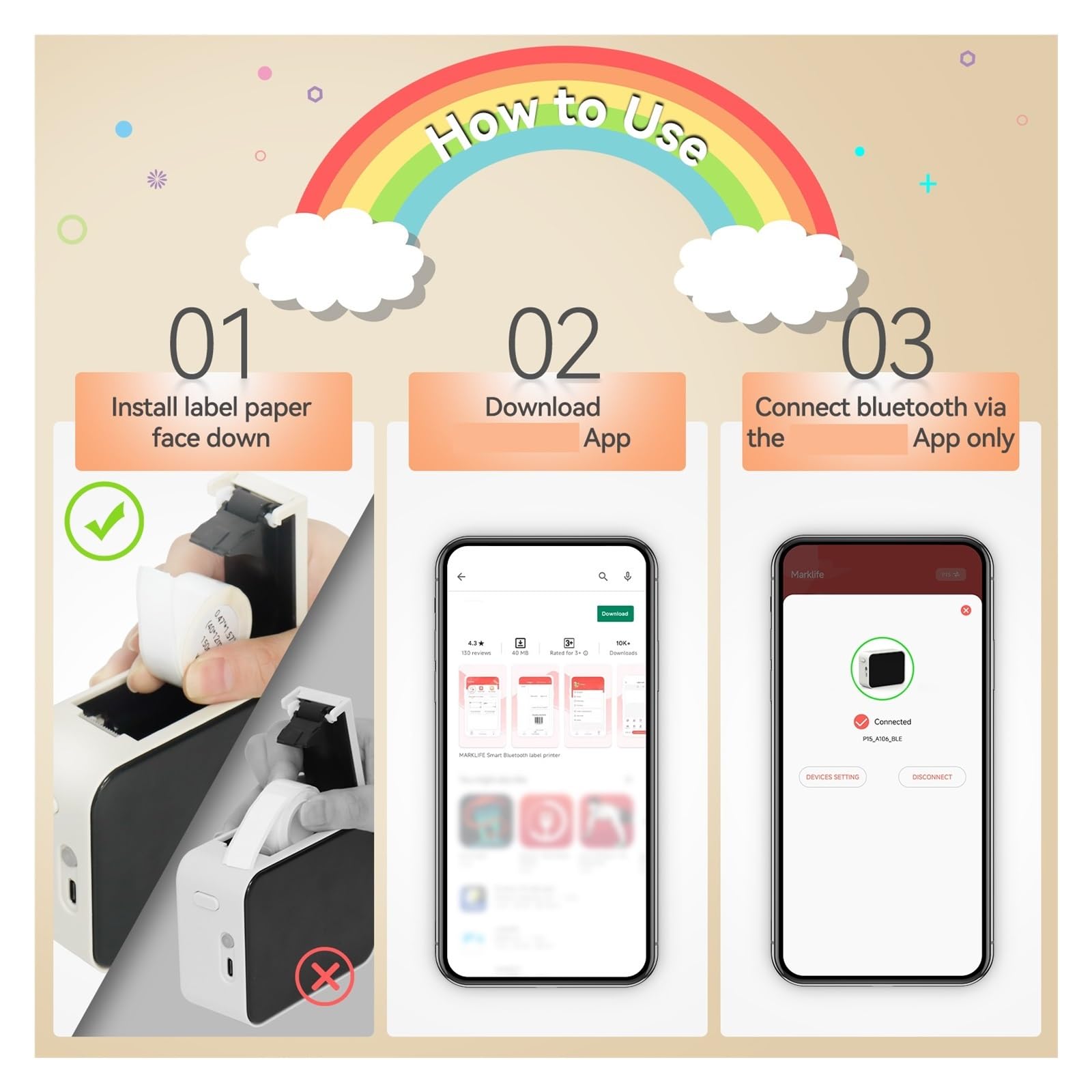 Termiczna Drukarka Etykiet Bezprzewodowa Termiczna Drukarka Etykiet Bluetooth Mini Przenośna Drukarka Etykiet Samoprzylepnych Szybkie Drukowanie