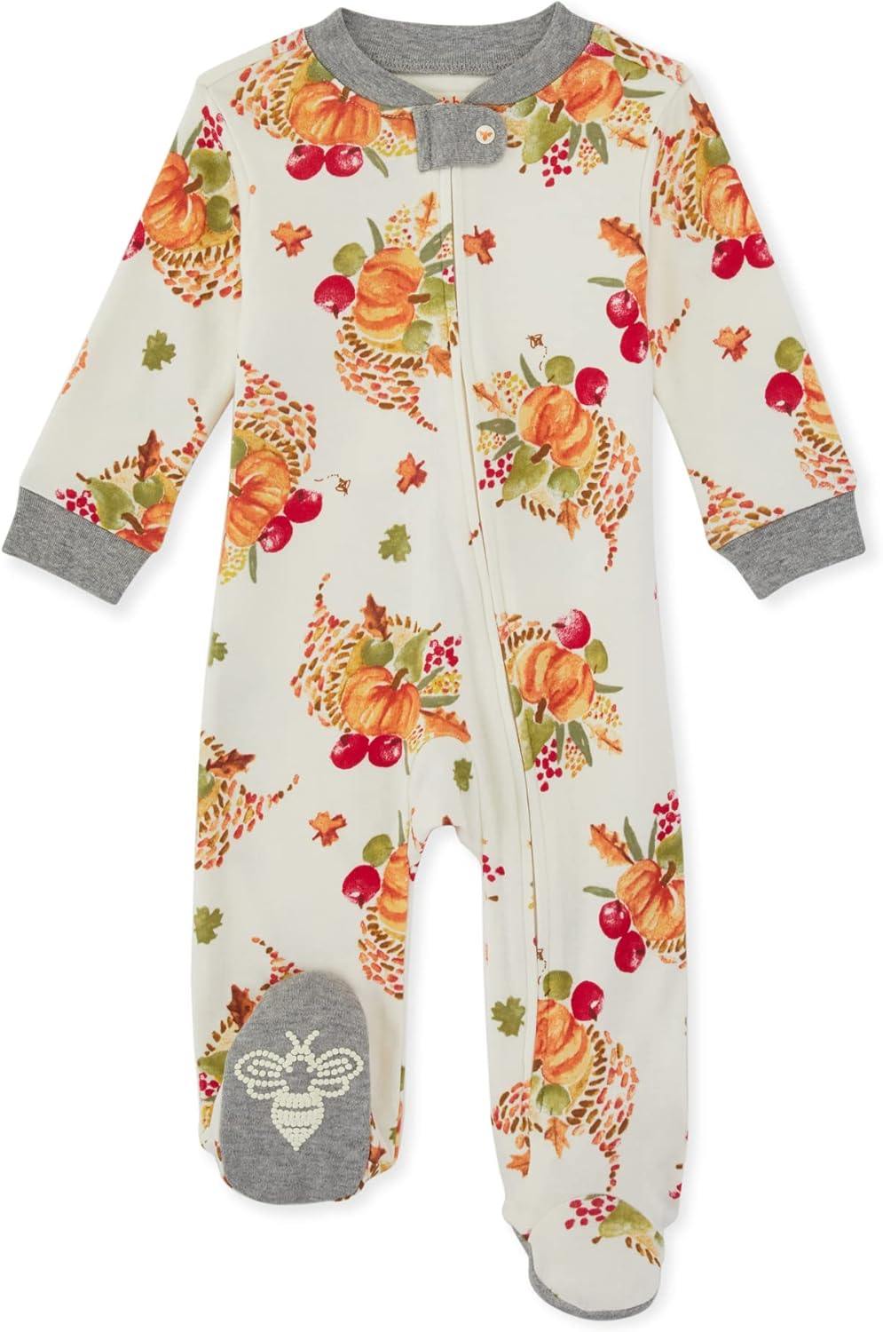 Burts Bees Baby - Pijama de una pieza de 100 algodón orgánico con cremallera frontal mameluco de bebé para dormir