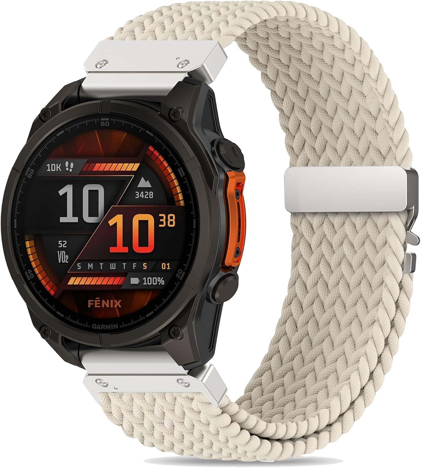 Laband QuickFit 20mm Stretchy Braided Compatible with Garmin Fenix 8 43mm Watch Band/7S/7S Pro/6S Pro/6S/5S/5S Plus/Epix Pro 42mm,Parachute Buckle Elastic Nylon Strap for Instinct 2S/Approach S70 42mm - Image 2