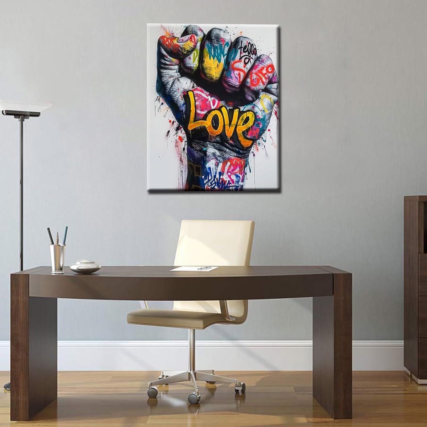 Scrawl Paint by Number DIY Painting White Background Paint by Numbers for Adults amd Beginners Hyper Realistic Oil Painting on Canvas with Brushes Acrylic Paints Playful 16''x20'' (DIY Framed)